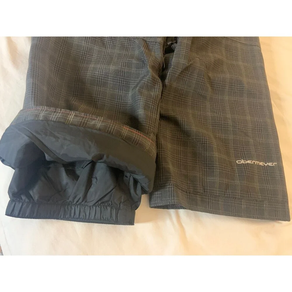 Obermeyer EWS Gray Plaid Snow Ski Pants Insulated Adjustable Waist Juniors 12